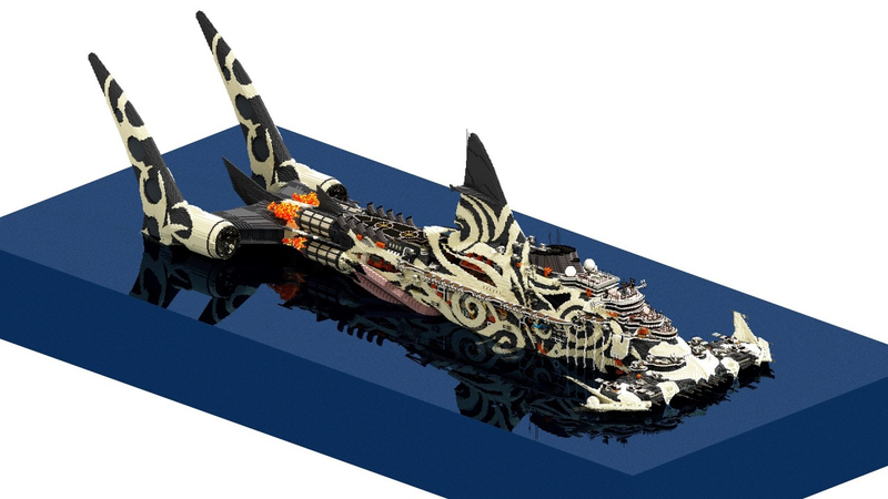 Illustration for article titled 2,000,000 Blocks, 40 Days of Work, One Huge-Ass Shark